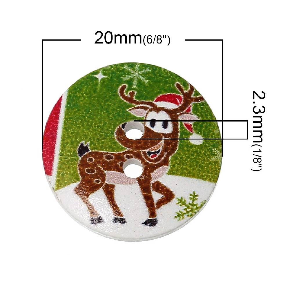 Sadingo Holzknöpfe Rentiere 2 Stück, Ø 2 Mm