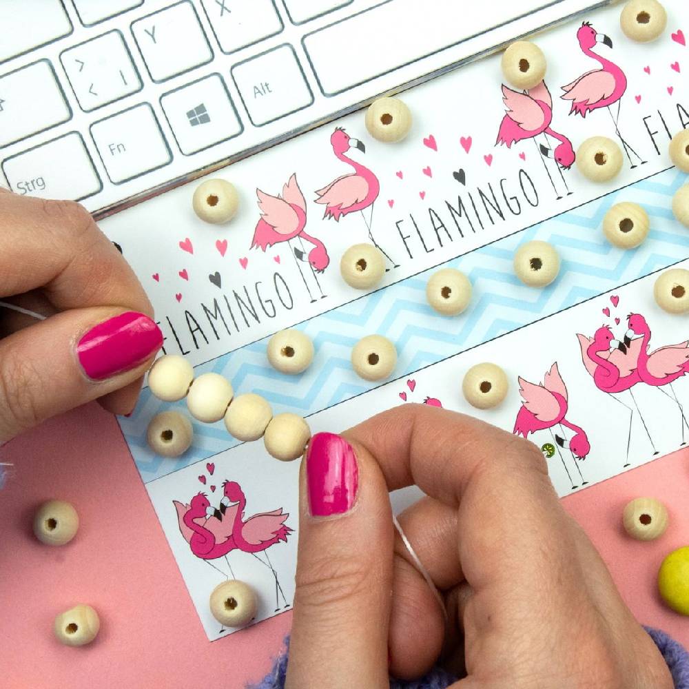 Sadingo Holzperlen Natur, 100 Stück, 1 Cm