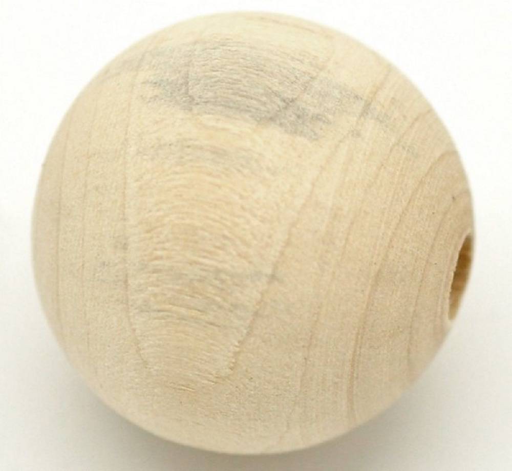 Sadingo Holzperlen Natur, 30 Stk. - Ø 2,5 Cm