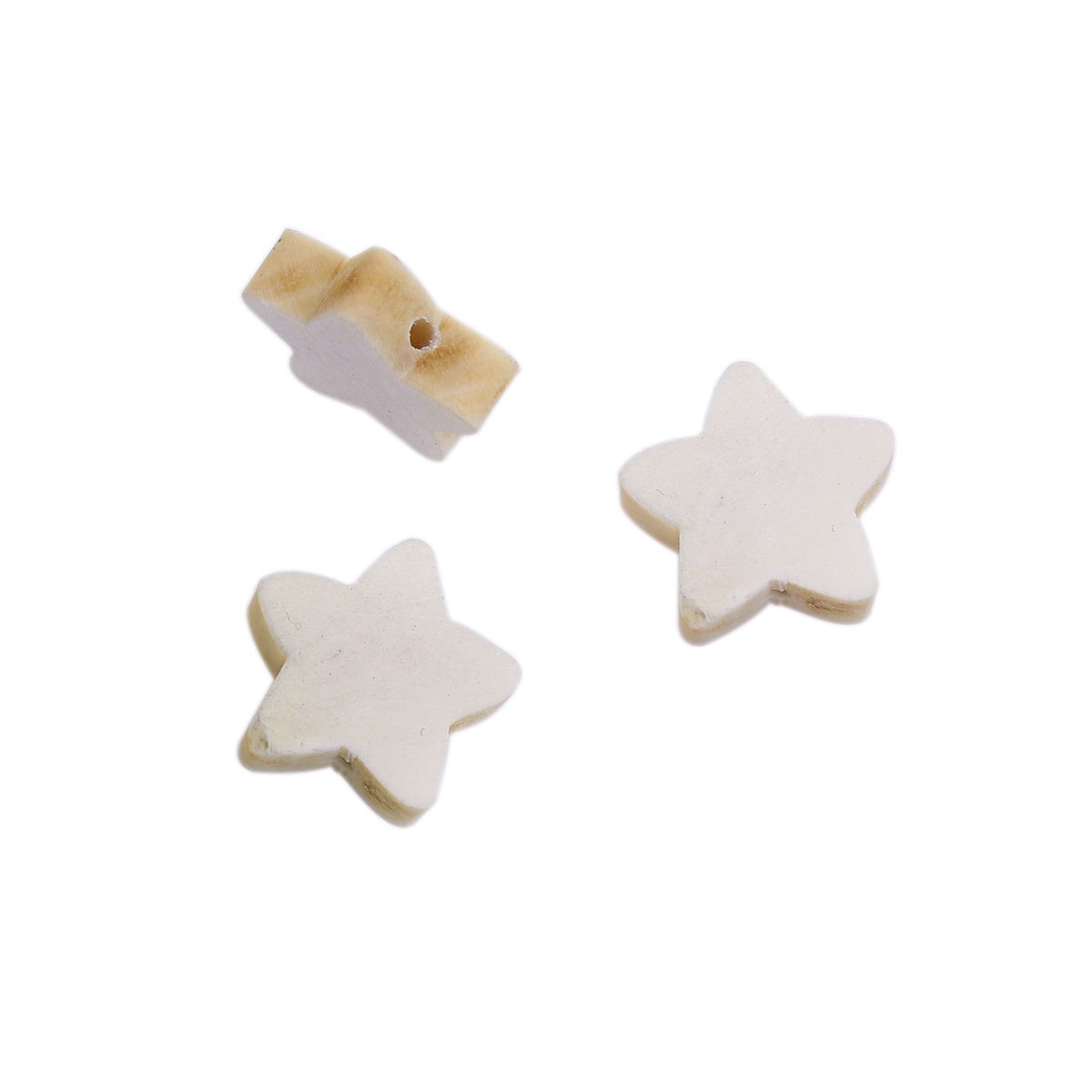 Sadingo Holzperlen Natur Herz Oder Stern, 100 Stück