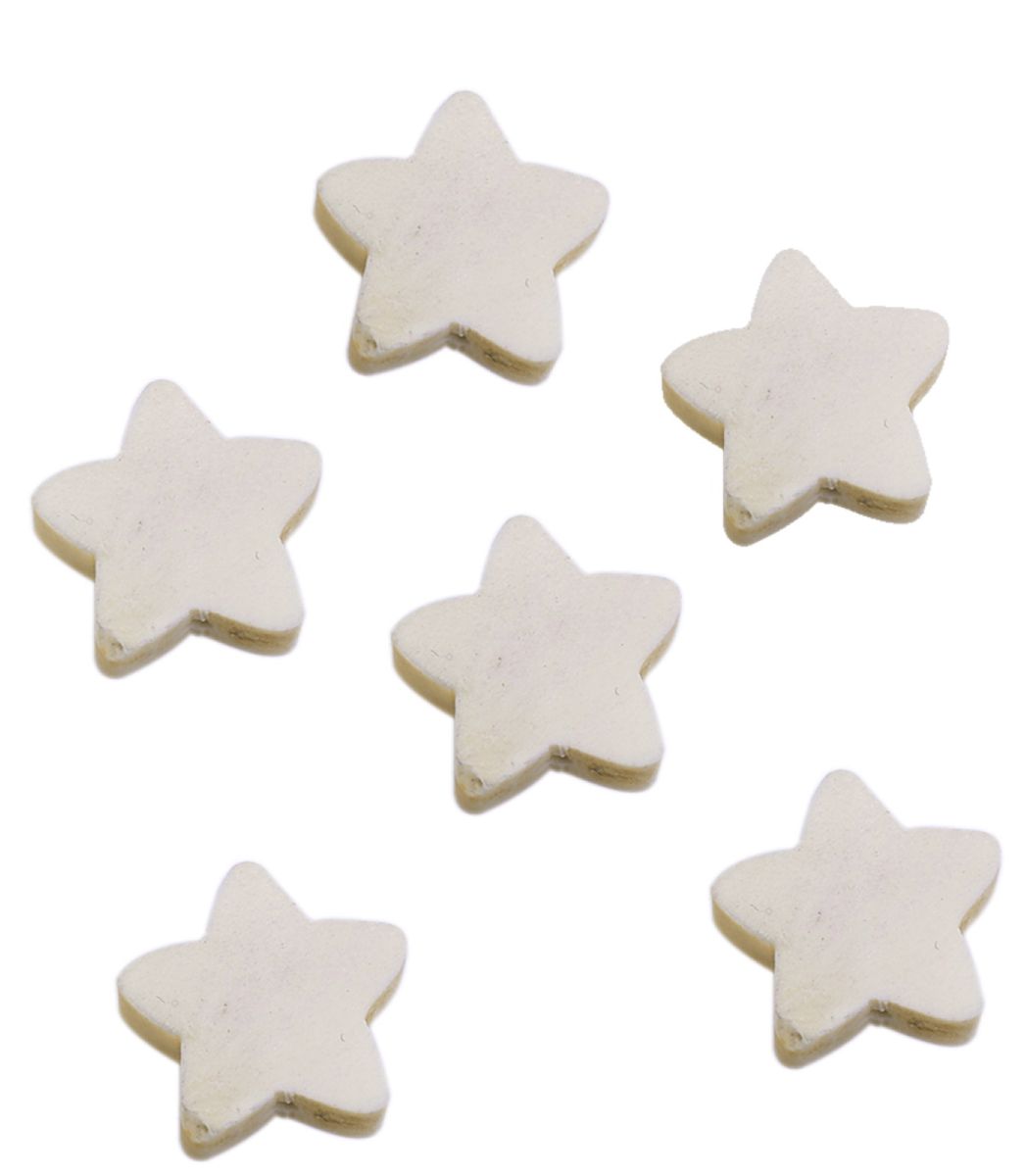 Sadingo Holzperlen Natur Herz oder Stern, 100 Stück