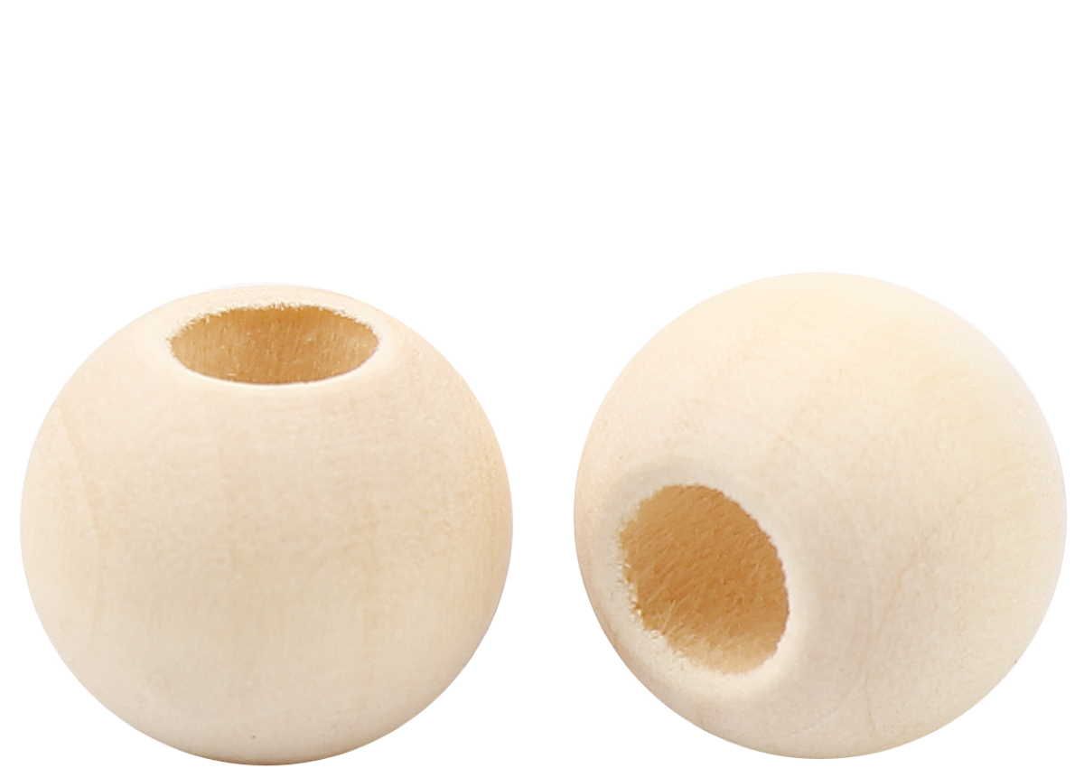 Sadingo Holzperlen Natur mit Loch, 10mm bis 20mm