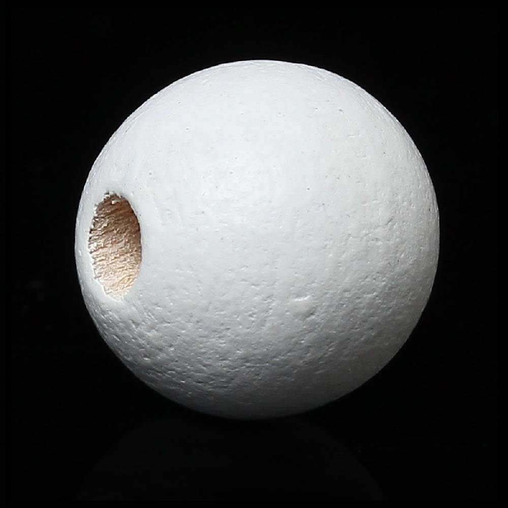 Sadingo Holzperlen Weiß, Bastelperlen Holz