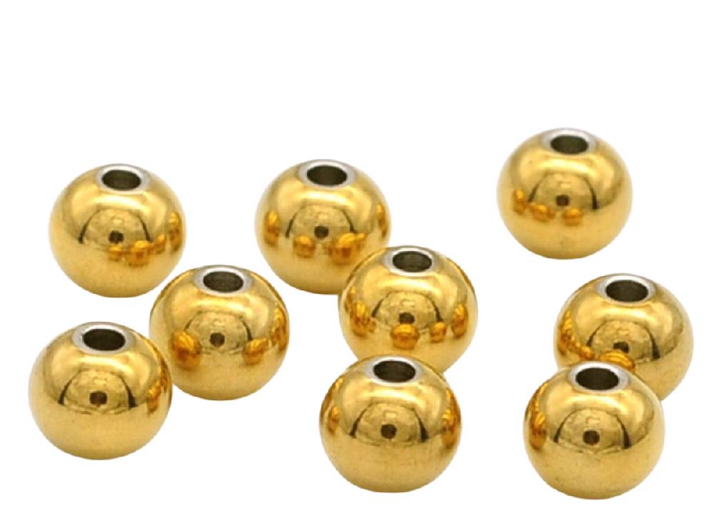 Sadingo Metallperlen | Edelstahl-Perlen, 6mm, 10 Stück