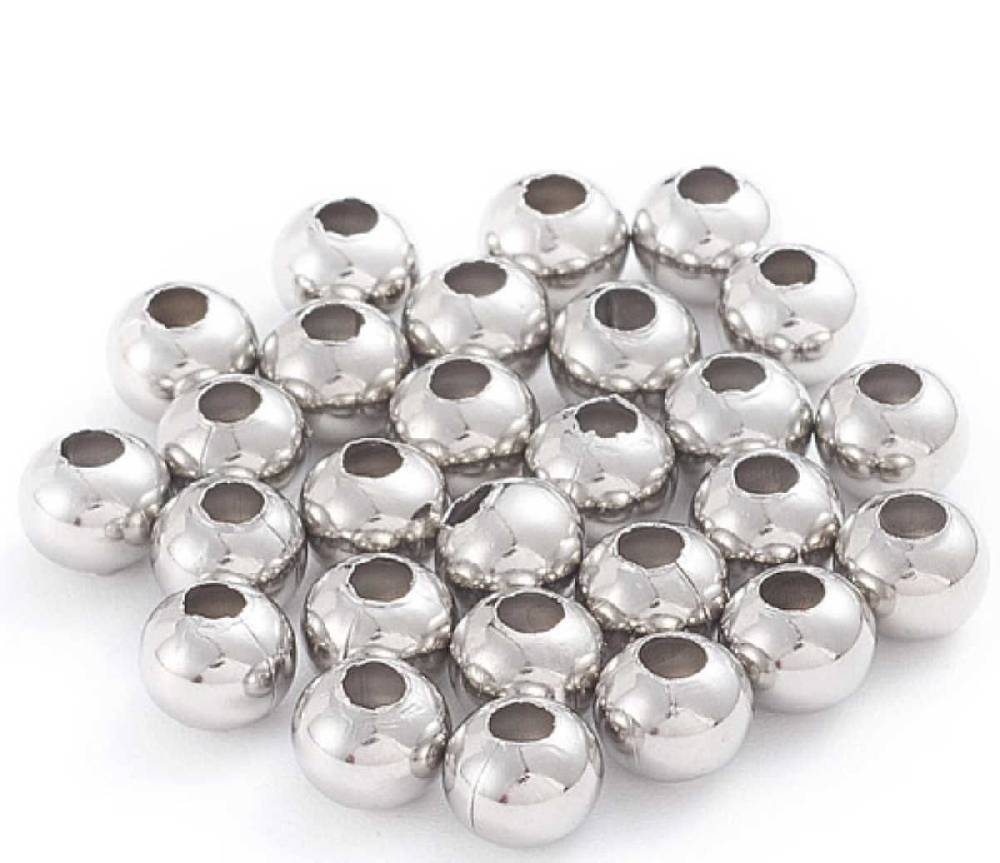 Sadingo Metallperlen | Edelstahl-Perlen in silber