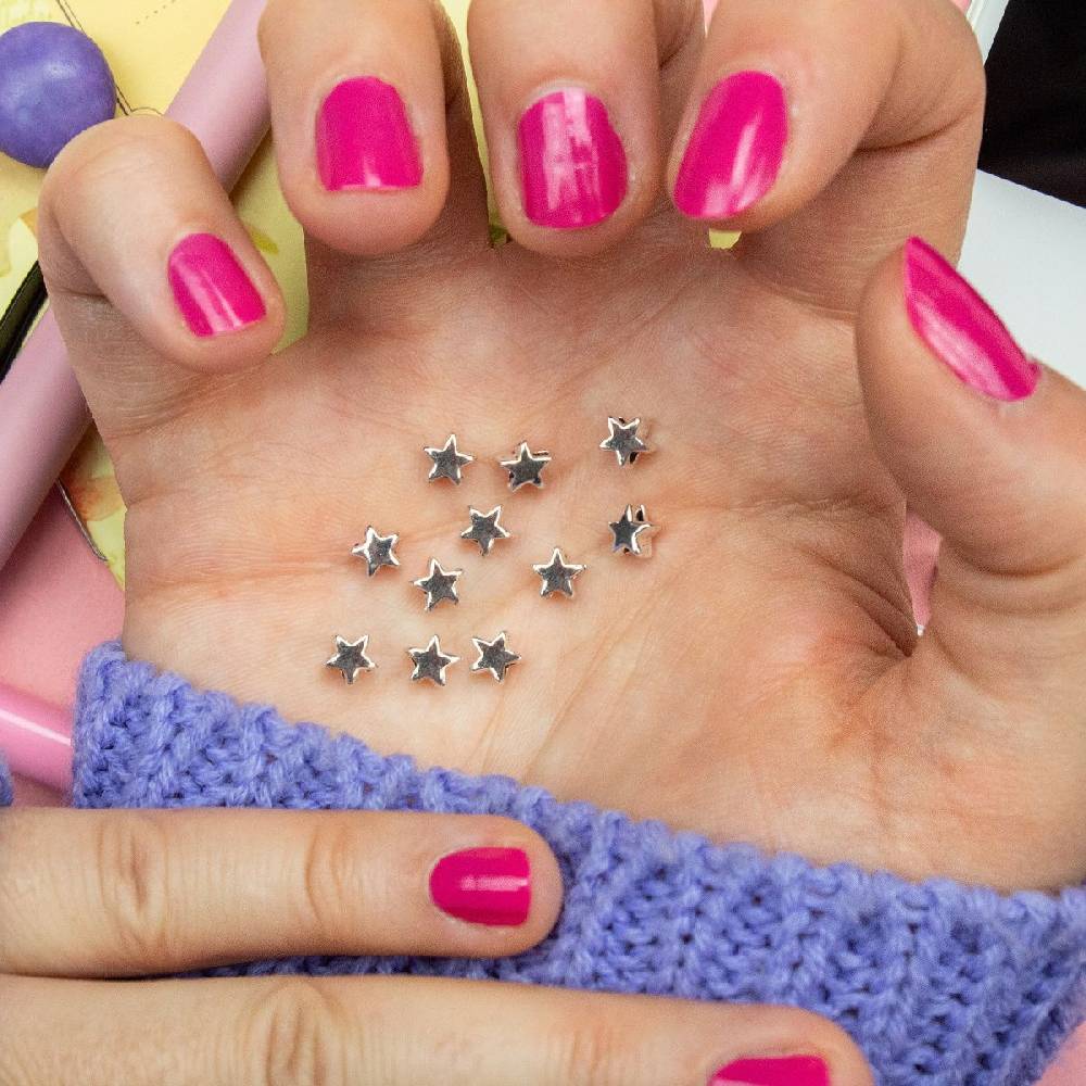 Sadingo Metallperlen Sterne | 50 Stk. - 6x6 Mm