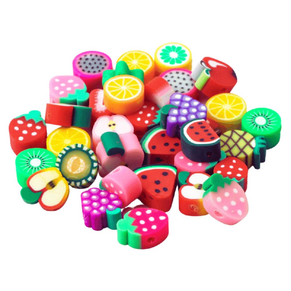 Sadingo Polymer Clay Perlen | 40 Stk., 10mm, Früchte