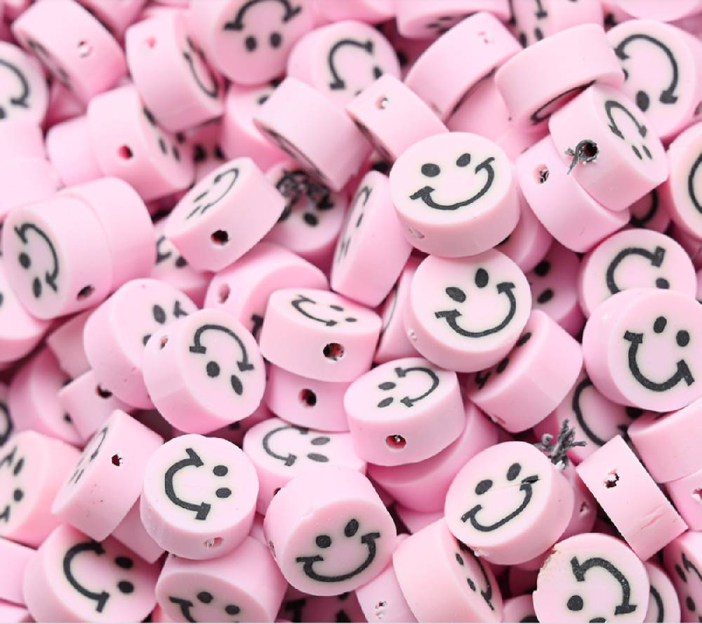 Sadingo Polymer Clay Perlen | 40 Stk., 10mm, Smileys