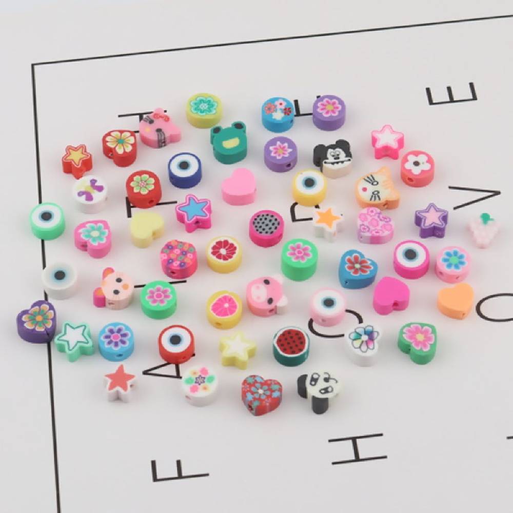 Sadingo Polymer Clay Perlen | 50 Stk., Bunter Mix