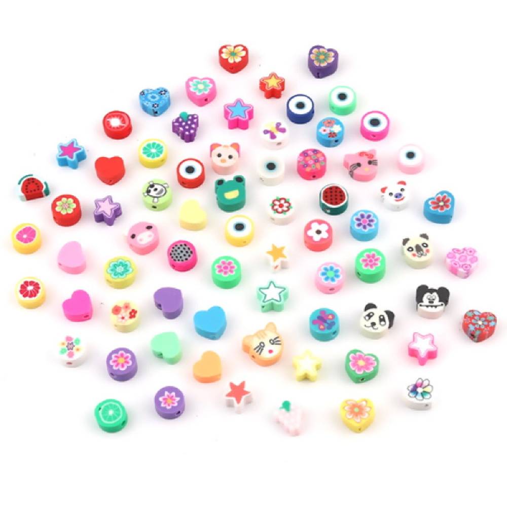 Sadingo Polymer Clay Perlen | 50 Stk., Bunter Mix