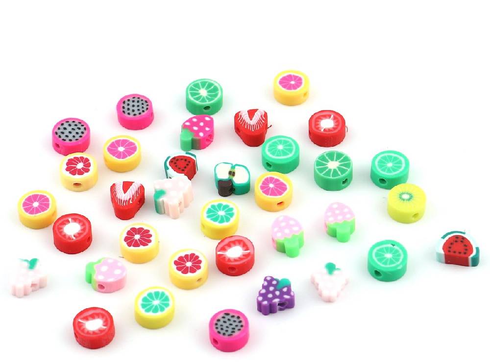 Sadingo Polymer Clay Perlen | 50 Stk., bunter Mix