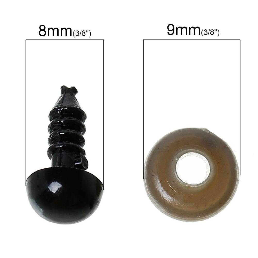 Sadingo Puppenaugen, Teddyaugen - 150 Stk. - Auge Ø 8 Mm