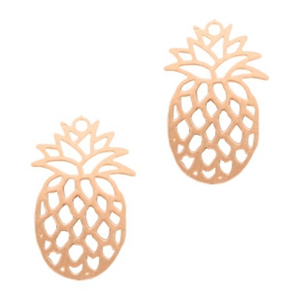 Sadingo Schmuckanhänger Ananas 19 x 12 mm, 2 Stück
