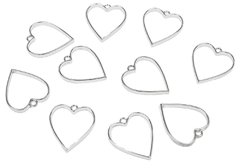 Sadingo Schmuckanhänger Herz - 10 Stück - 34 x 30 mm