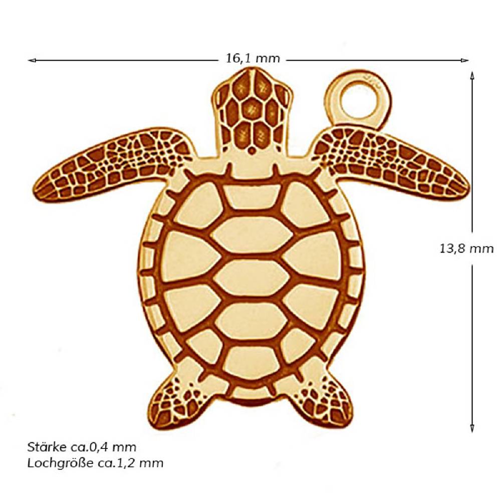 Sadingo Schmuckanhänger Schildkröte 13,8 X 16,1 Mm