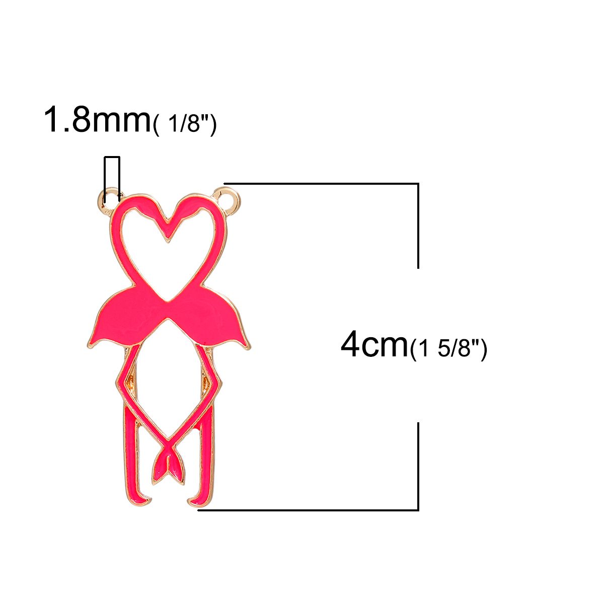 Sadingo Schmuckverbinder Flamingo - 3 Stk. - Neon-Pink