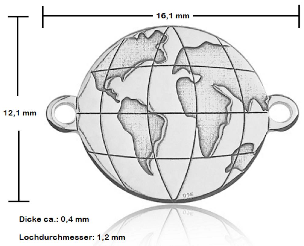 Sadingo Schmuckverbinder Globe | 12,1x16,1 Mm