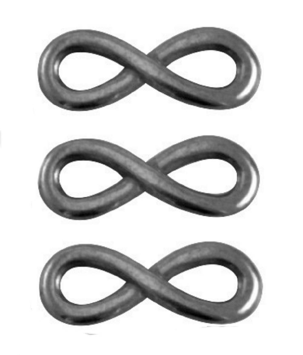 Sadingo Schmuckverbinder Infinity | 3 Stück, 15x6mm