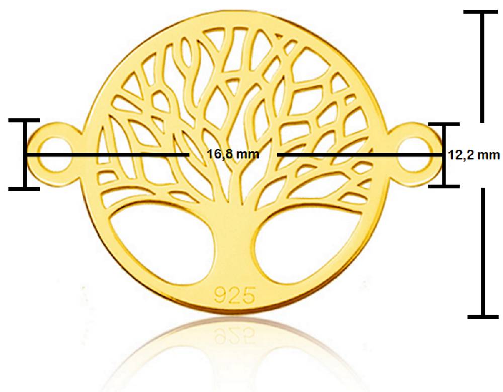 Sadingo Schmuckverbinder Lebensbaum | 12,2x16,8 Mm