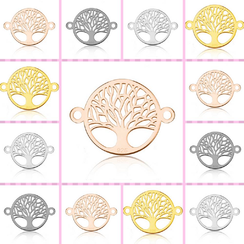 Sadingo Schmuckverbinder Lebensbaum | 12,2x16,8 Mm