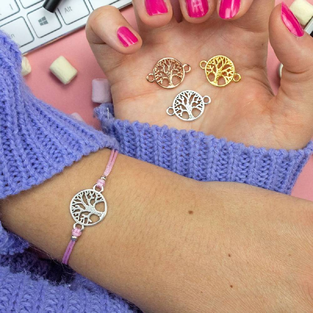 Sadingo Schmuckverbinder Lebensbaum | 3 Stk. - 22x15 Mm