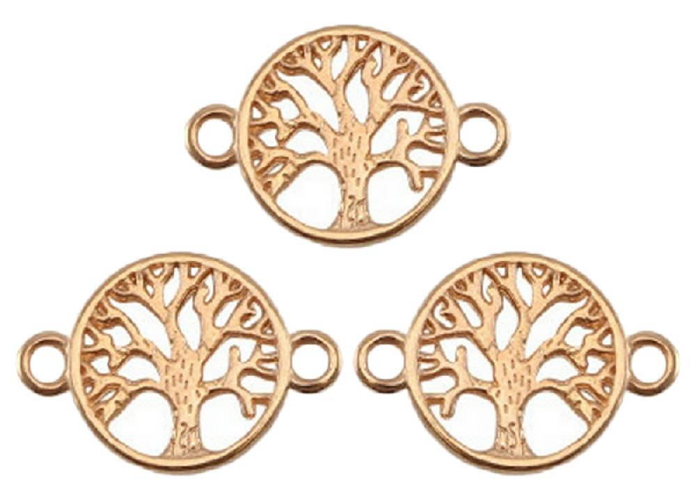 Sadingo Schmuckverbinder Lebensbaum | 3 Stk. - 22x15 mm