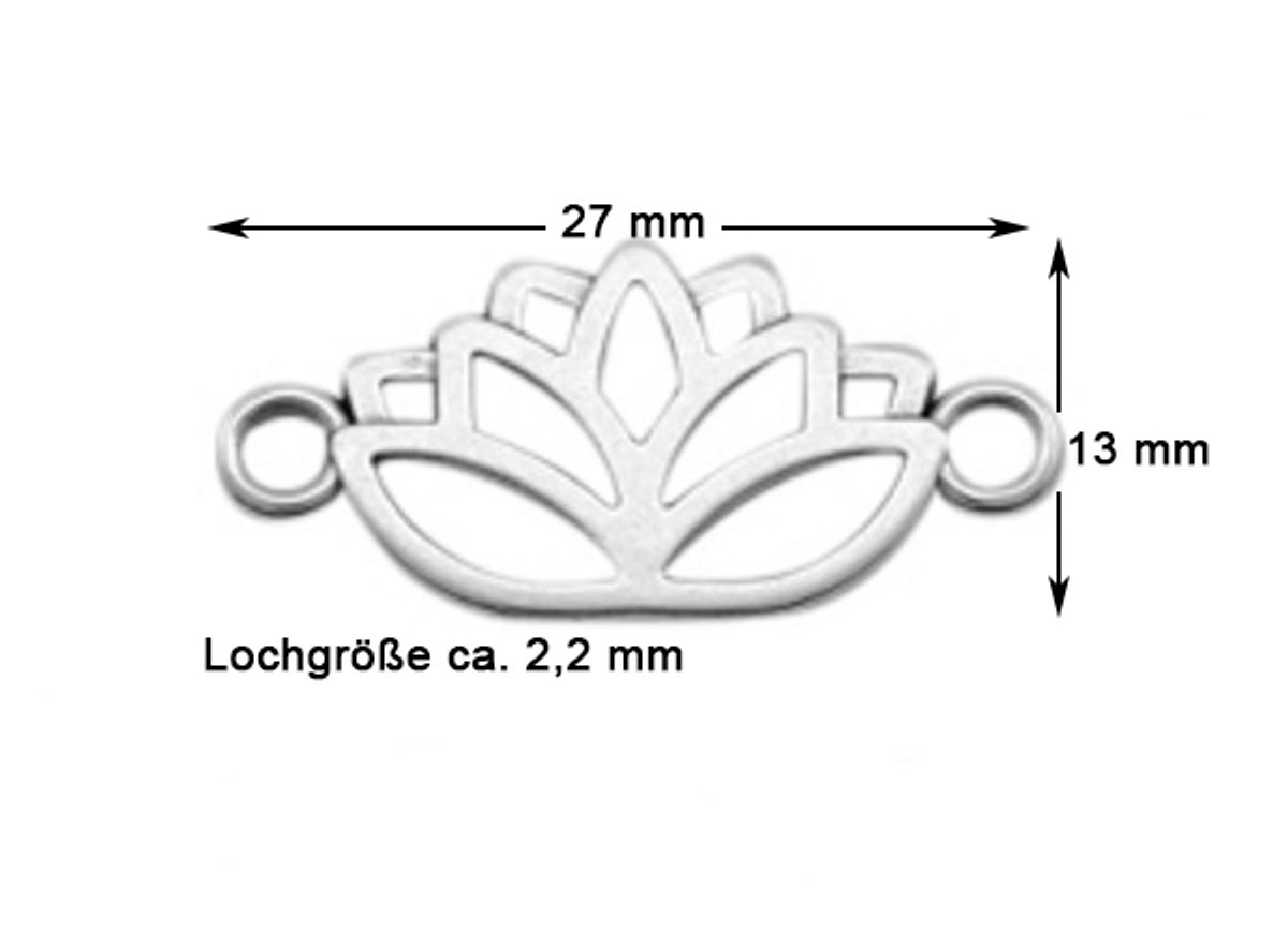 Sadingo Schmuckverbinder Lotusblume | 27x13 Mm