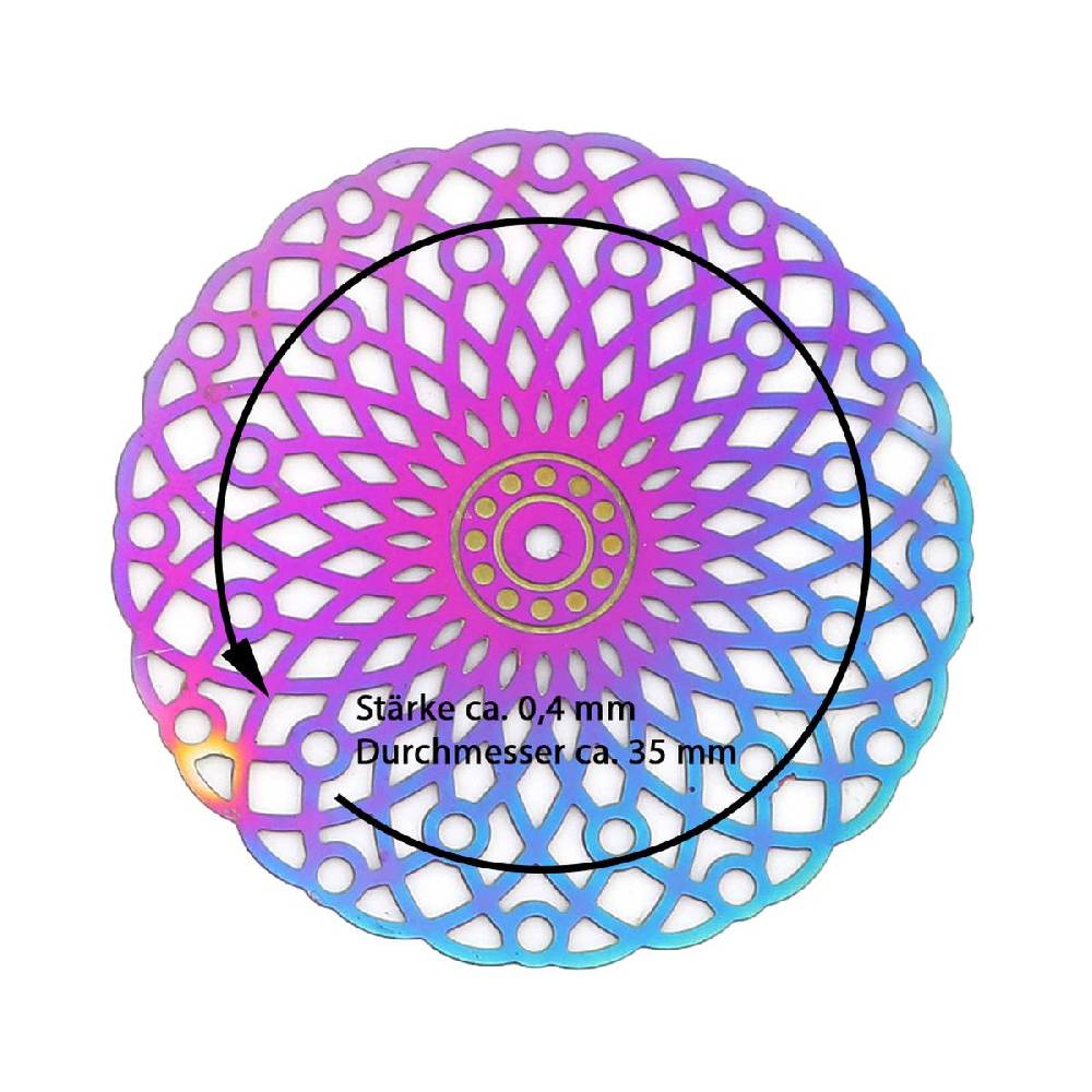 Sadingo Schmuckverbinder Mandala | 10 Stück, 31x30mm