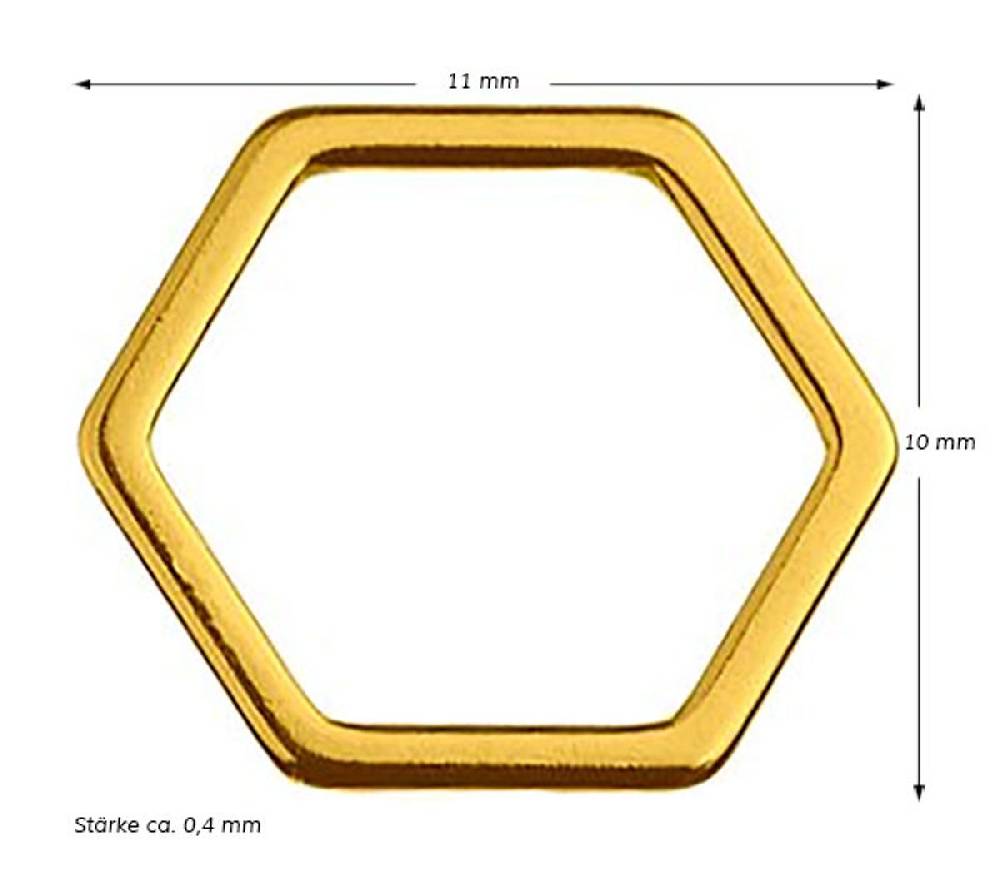 Sadingo Schmuckverbinder Sechseck | 1 Stück, 10x11 Mm