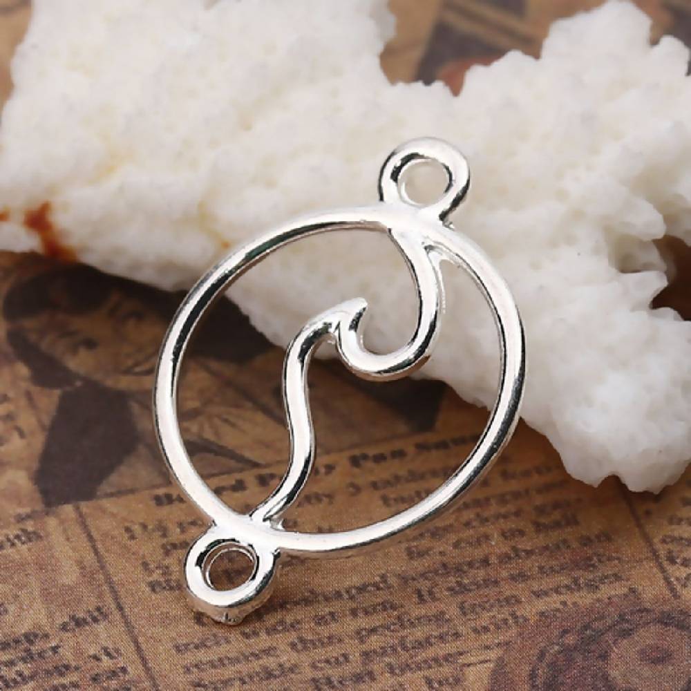 Sadingo Schmuckverbinder Welle | 10 Stkück, 28x20 Mm