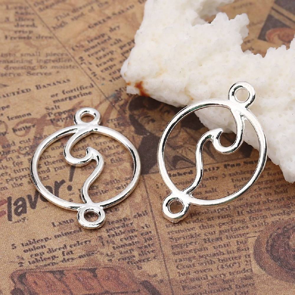 Sadingo Schmuckverbinder Welle | 10 Stkück, 28x20 Mm