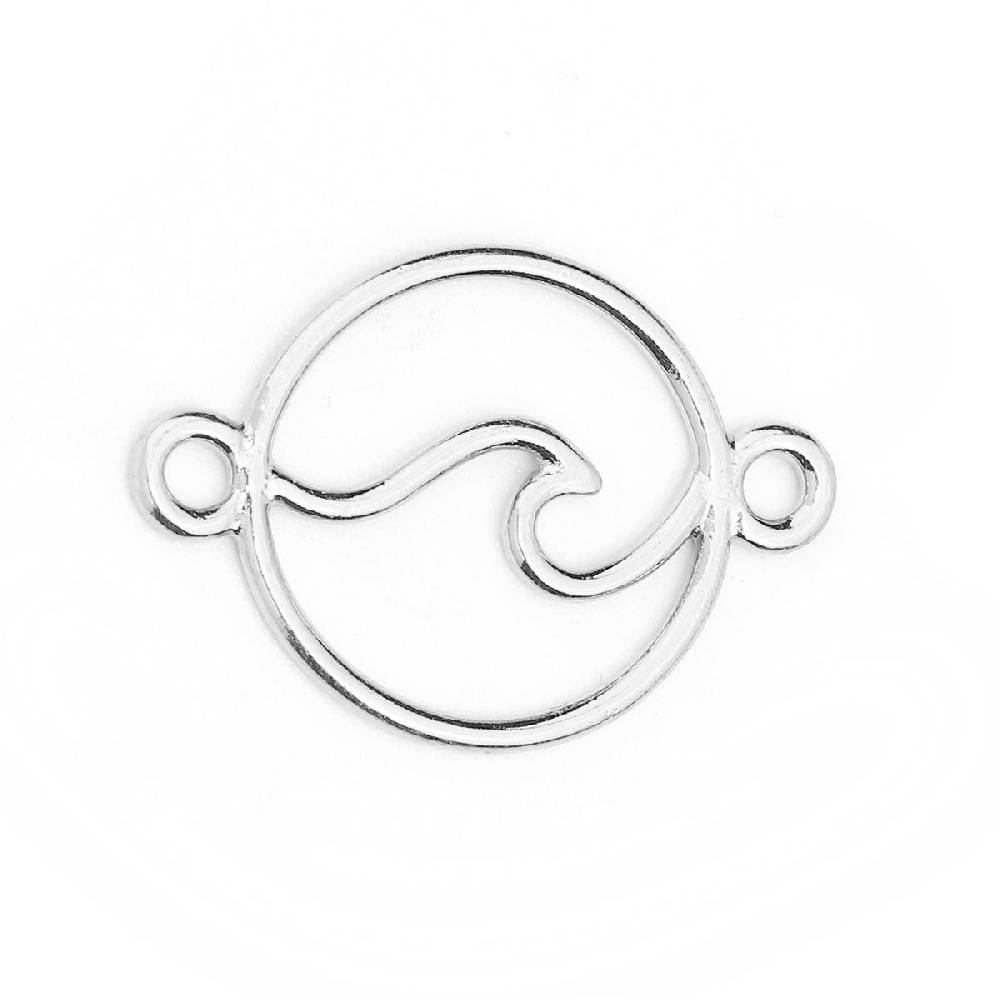 Sadingo Schmuckverbinder Welle | 10 Stkück, 28x20 mm