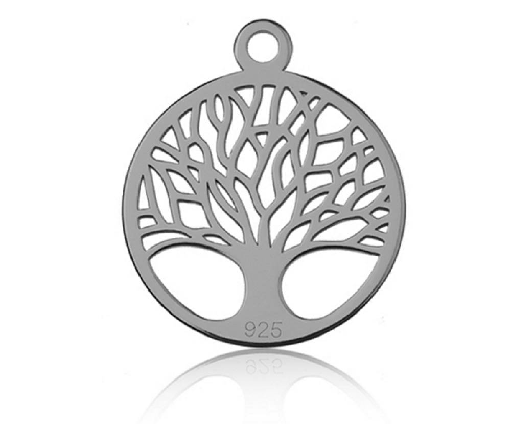 Sadingo Schmuckanhänger Sterling Silver 925er Lebensbaum Charm Tree