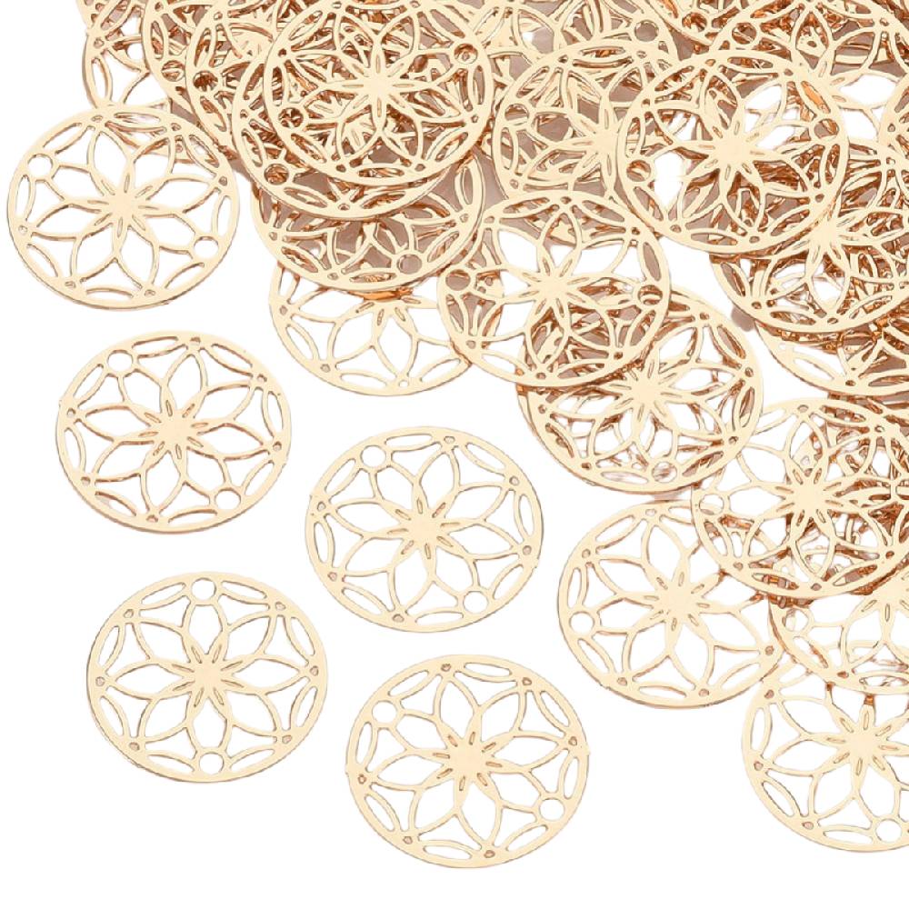 Sadingo Schmuckverbinder | 10 Stück, 13mm, Anhänger Blume Des Lebens