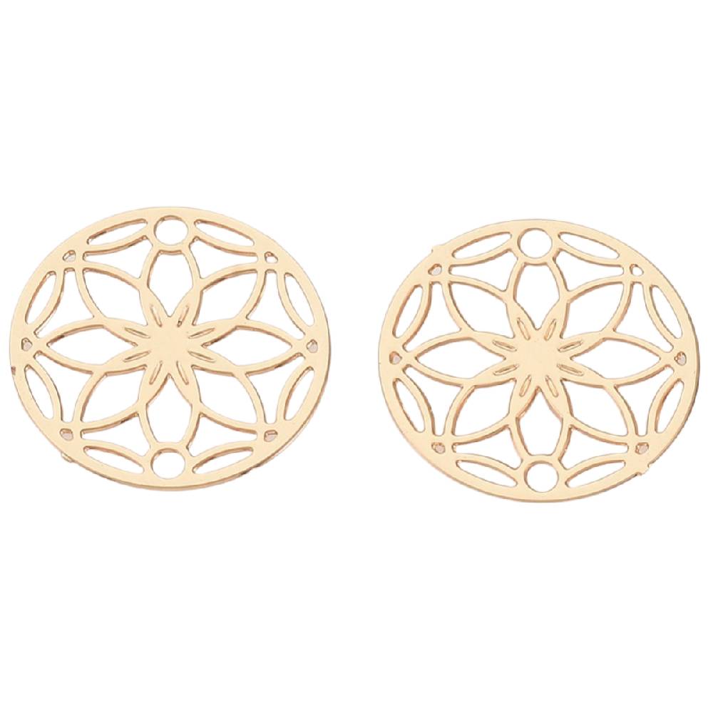 Sadingo Schmuckverbinder | 10 Stück, 13mm, Anhänger Blume des Lebens