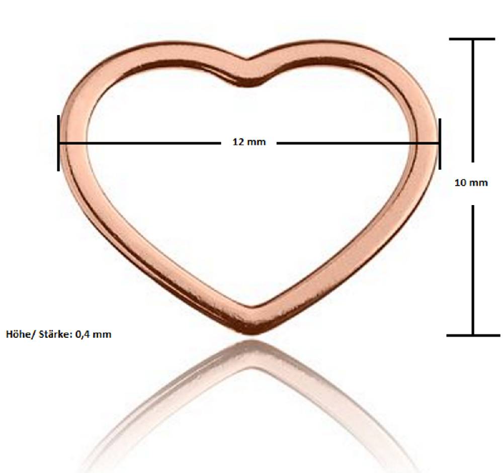 Sadingo Schmuckverbinder 925er Silber Herz 10 X 12 Mm
