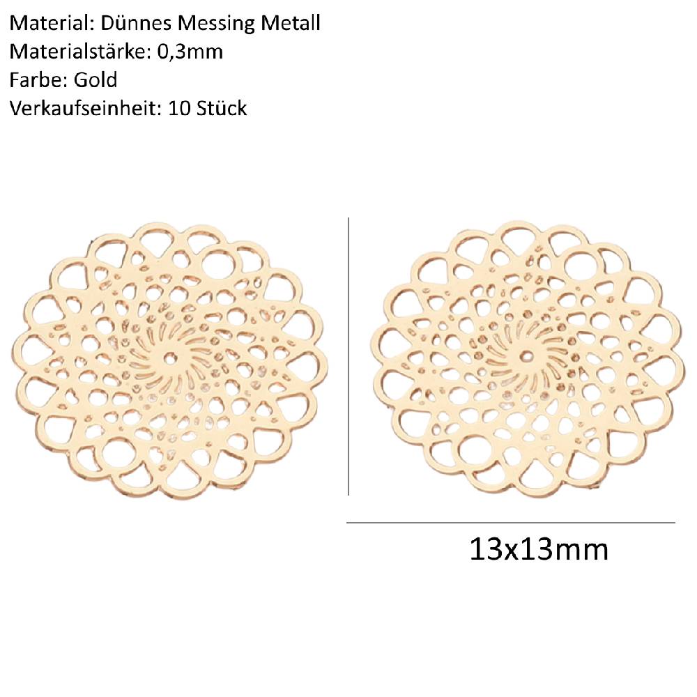 Sadingo Schmuckverbinder Blume Des Lebens | 10 Stück, 13mm