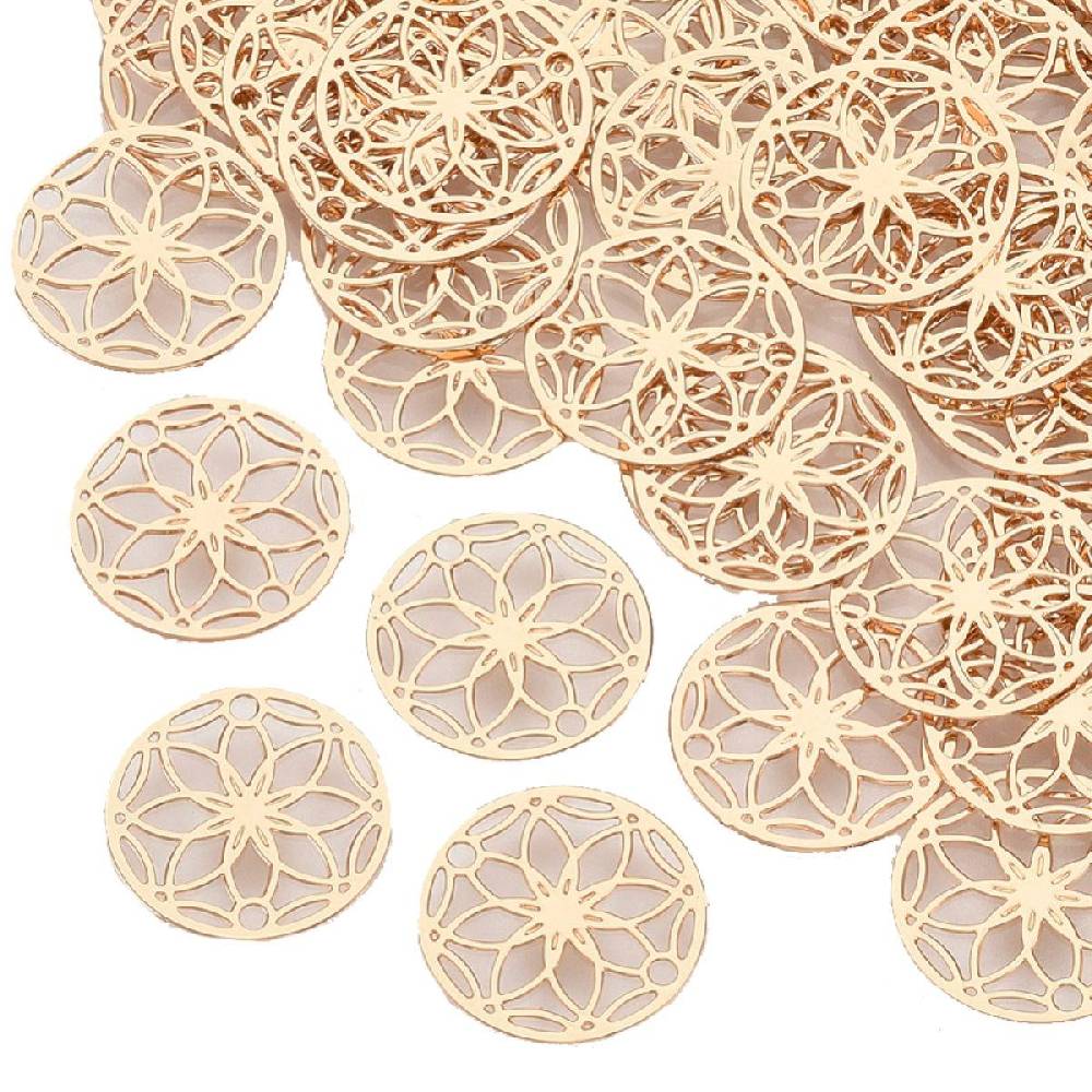 Sadingo Schmuckverbinder Blume des Lebens | 10 Stück, 13mm