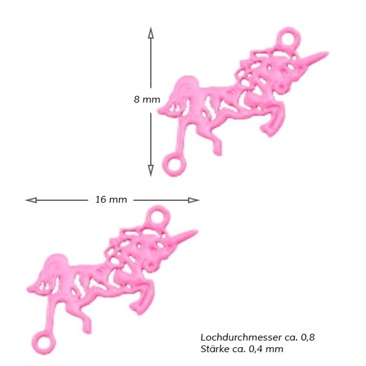 Sadingo Schmuckverbinder Einhorn | 25 Stück, 16 X 8 Mm