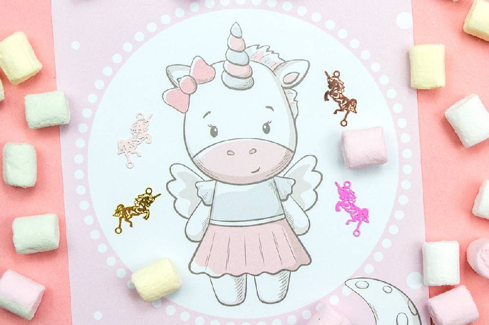 Sadingo Schmuckverbinder Einhorn | 25 Stück, 16 X 8 Mm