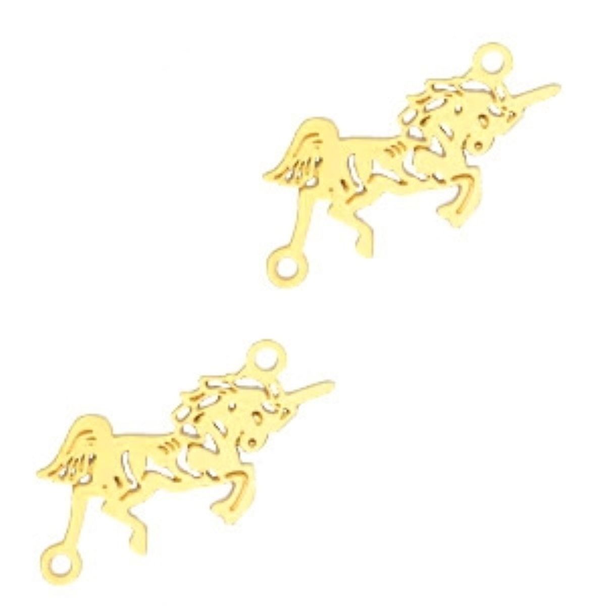 Sadingo Schmuckverbinder Einhorn | 25 Stück, 16 x 8 mm