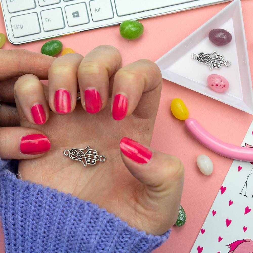 Sadingo Schmuckverbinder Hamsa Hand | 50 Stück, 25x13 Mm