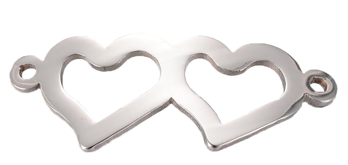Sadingo Schmuckverbinder Herz | 10 Stück, 31,5x12,5 Mm