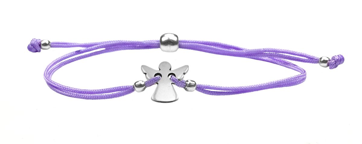 Sadingo Schutzengel Mädchen Armband lila mit Engel (größenverstellbar)