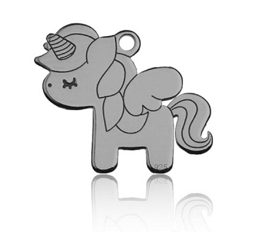 Sadingo Sterling Silver 925er Anhänger Einhorn Charm Unicorn