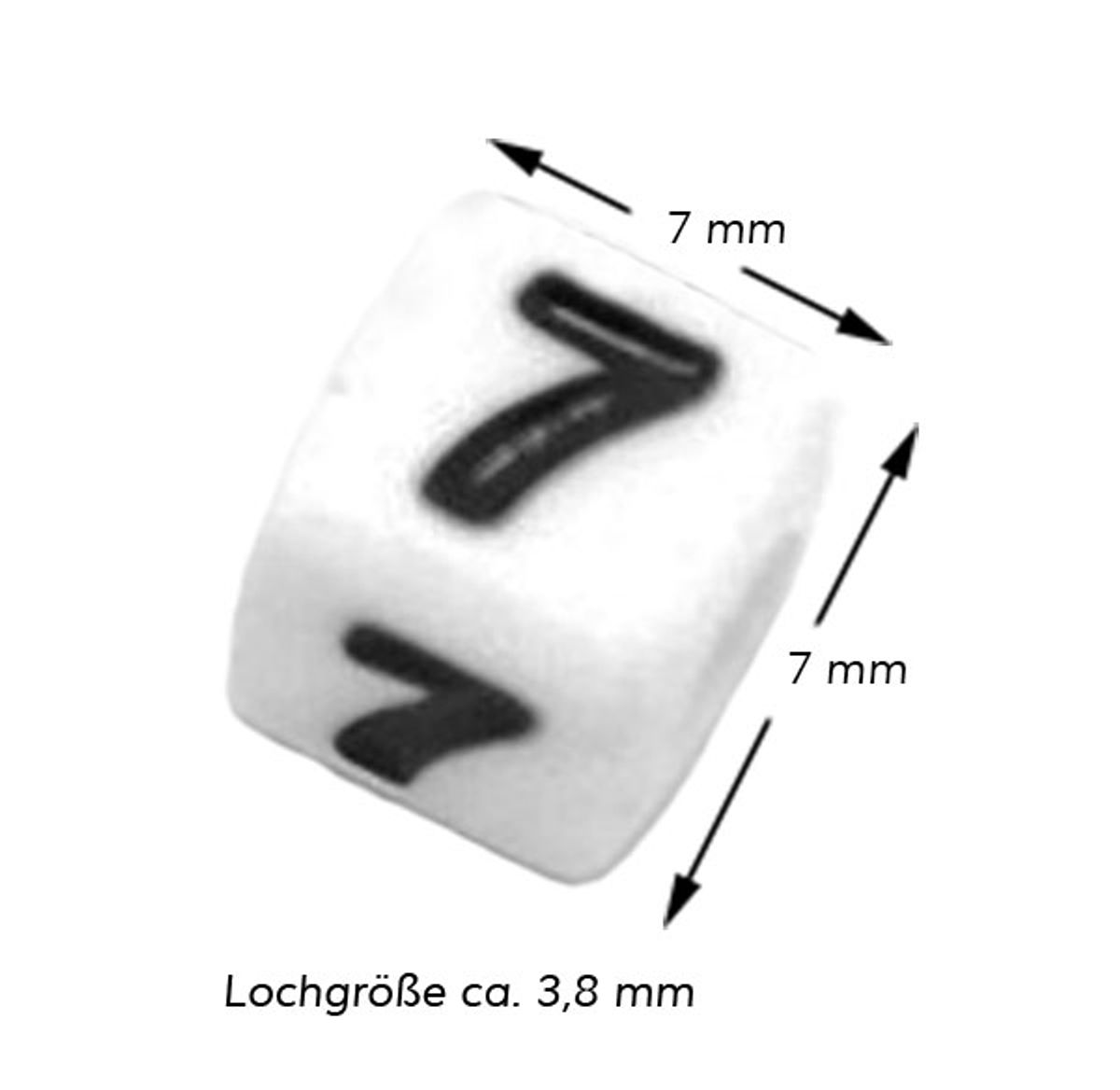 Sadingo Zahlenperlen, 7x7 Mm 300 Stück, Weiß Schwarz