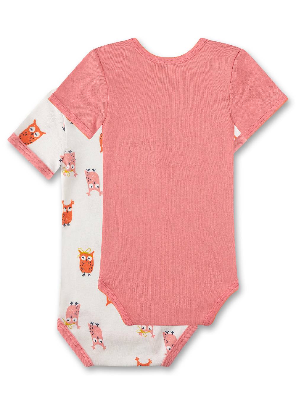 Sanetta Baby-Body Kurzarm (Doppelpack) Off-White & Rosa