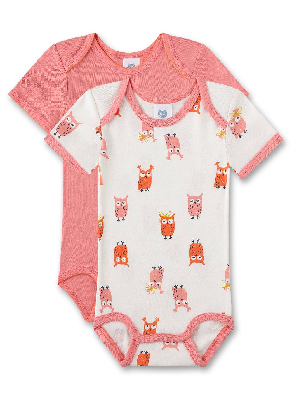 Sanetta Baby-Body kurzarm (Doppelpack) Off-White & Rosa