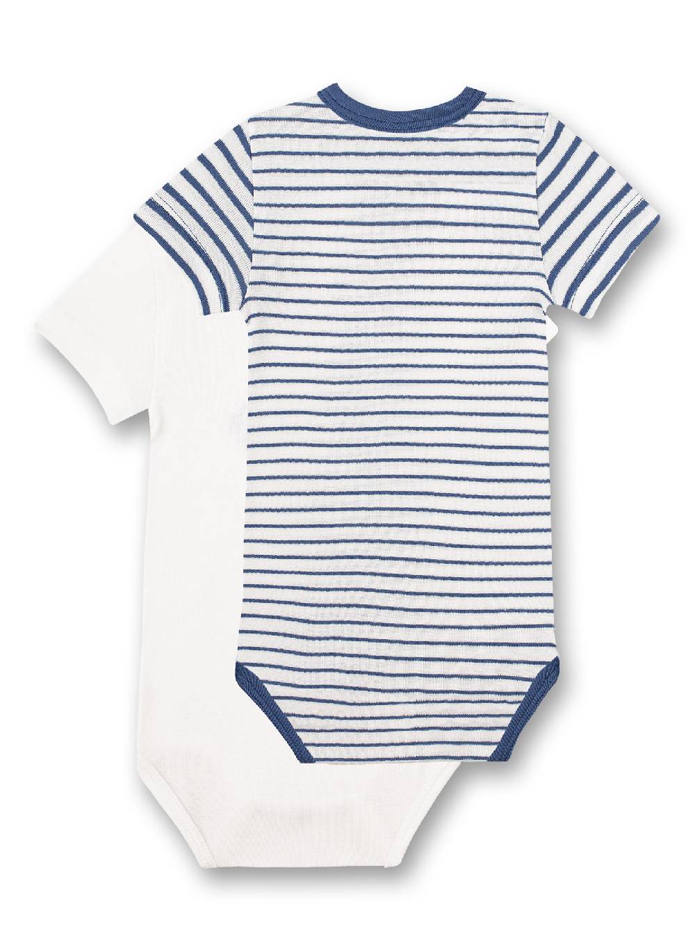 Sanetta Body Halbarm (Doppelpack) Weiß Und Blau Ringel