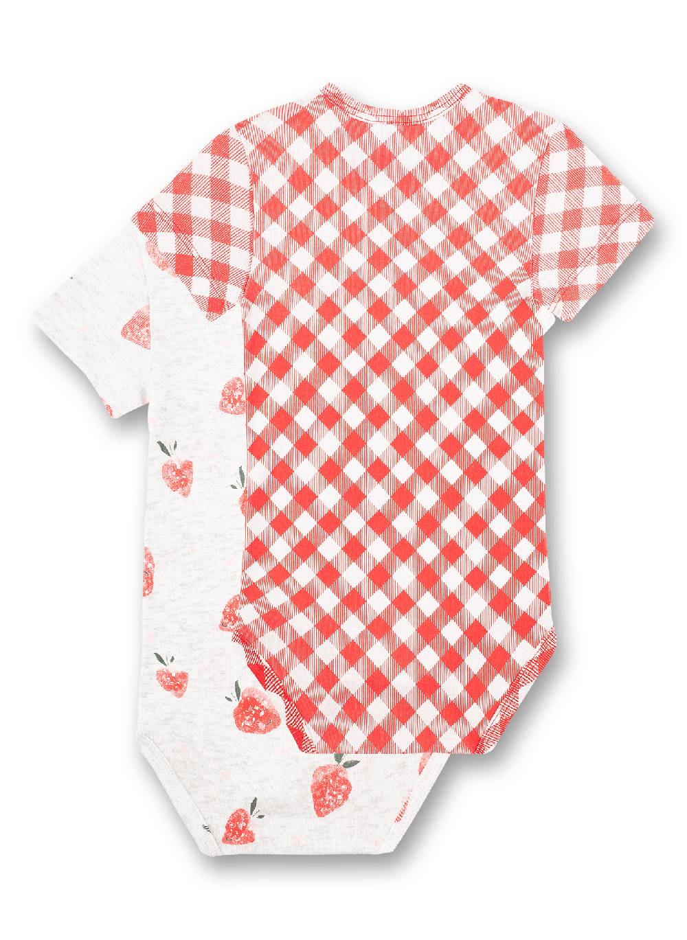 Sanetta Body Kurzarm (Doppelpack) Rot Und Graumelange Cutie Pie